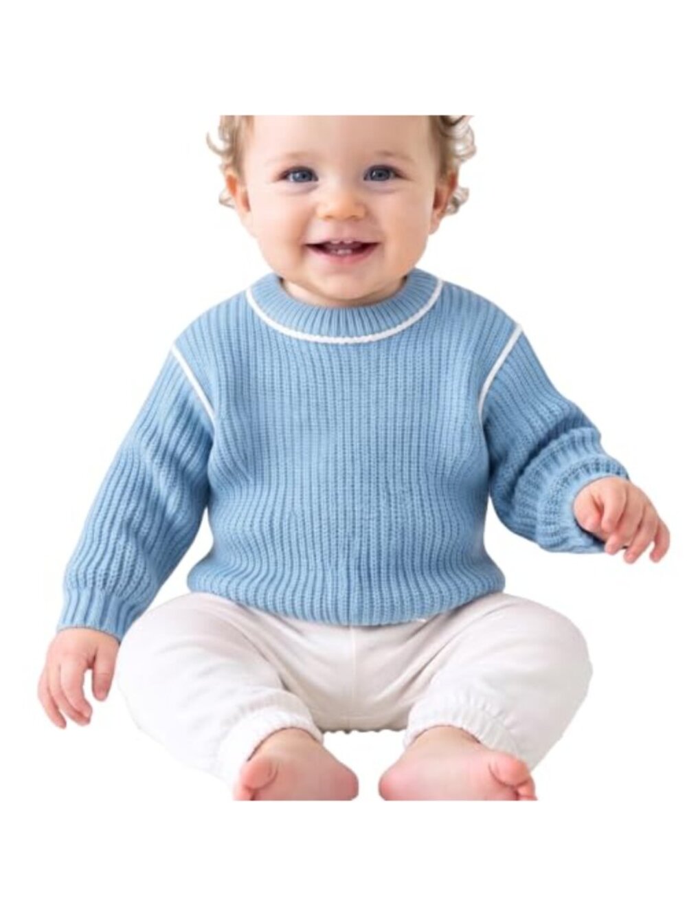 Knit Baby Sweater Toddler Crewneck Pullover Polyester Fall Winter